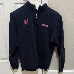 Navy Quarter-Zip Pullover with Ohio Flag Patch